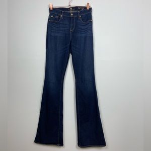 7 For All Mankind Womens High Waist Ali Jeans Dark Wash Flare 35” Inseam Tall